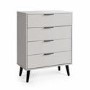 Silk Grey 4 Drawer Wide Chest - Alba - Julian Bowen