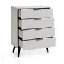 Silk Grey 4 Drawer Wide Chest - Alba - Julian Bowen