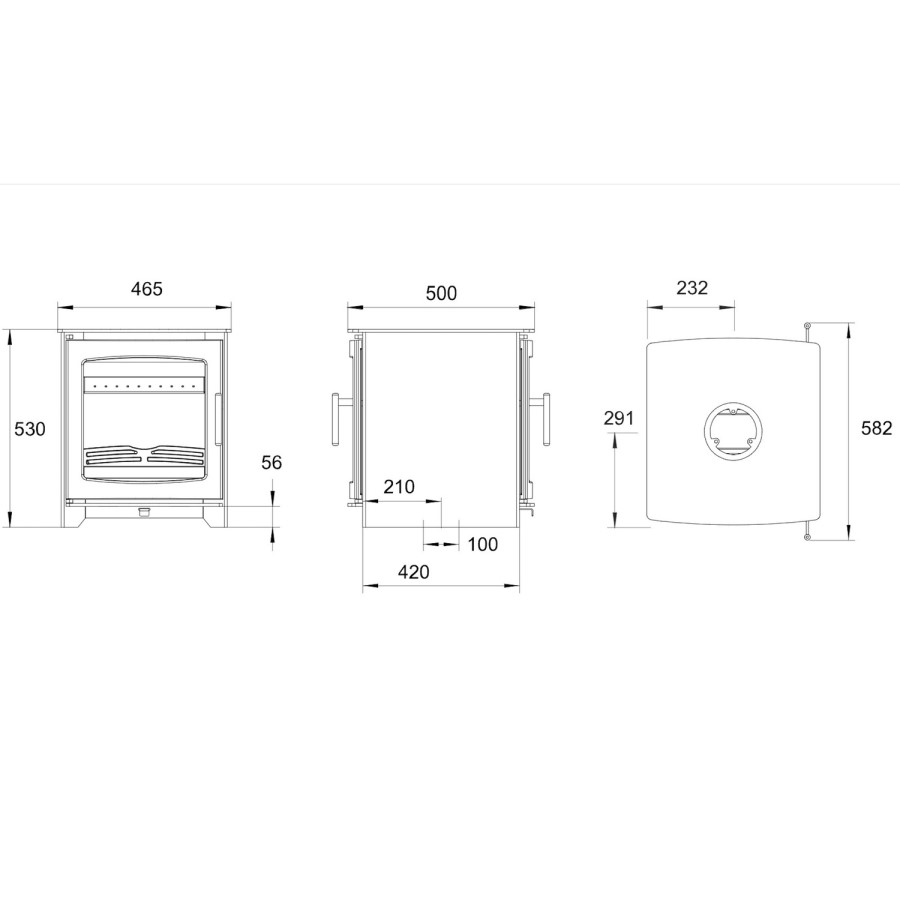Henley Hazelwood Double Sided 6.5kW Wood Burning Stove