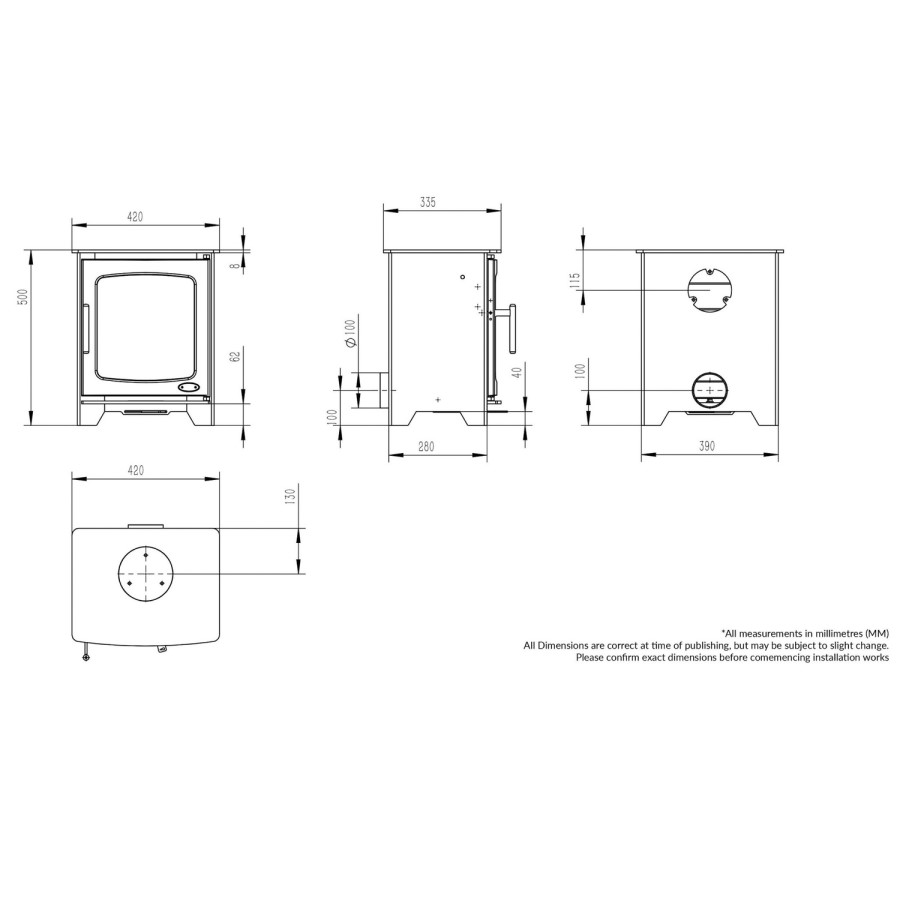 Henley Hazelwood Compact 4.9kW Wood Burning Stove