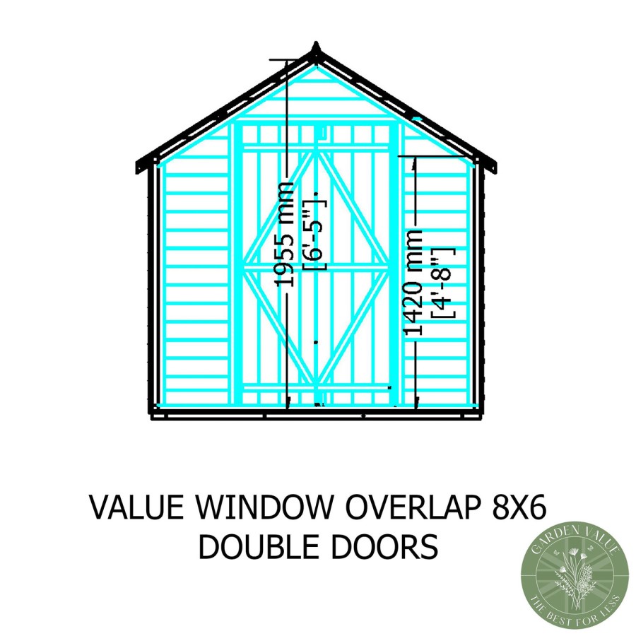 Shire Garden Value Overlap 8 x 6 Shed with Window