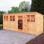 Shire Garden Value 16 x 6 Overlap Pent Shed with Windows