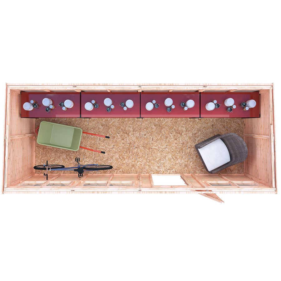 Shire Garden Value 16 x 6 Overlap Pent Shed with Windows