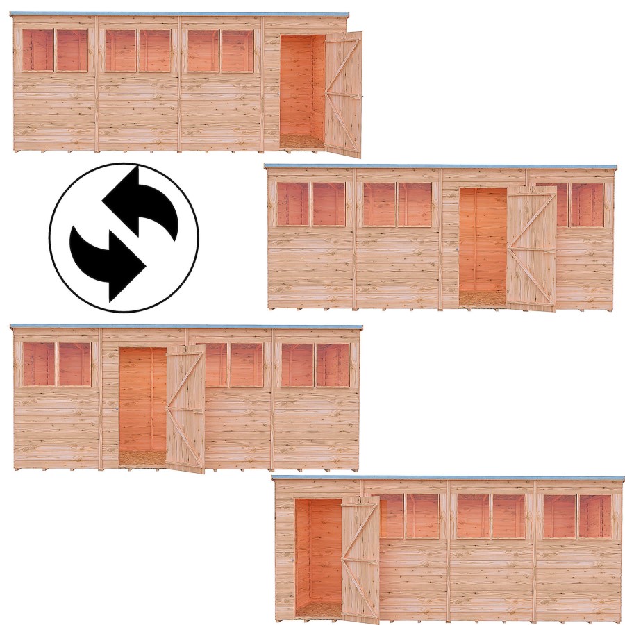 Shire Garden Value 16 x 6 Overlap Pent Shed with Windows