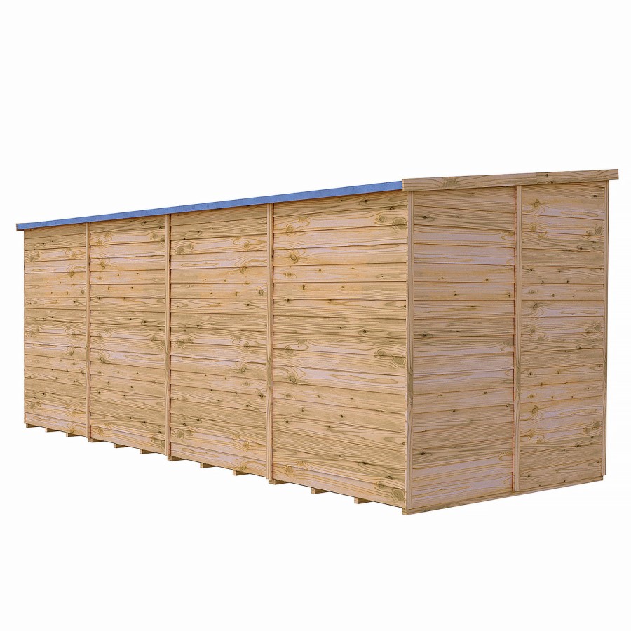 Shire Garden Value 16 x 6 Overlap Pent Shed with Windows