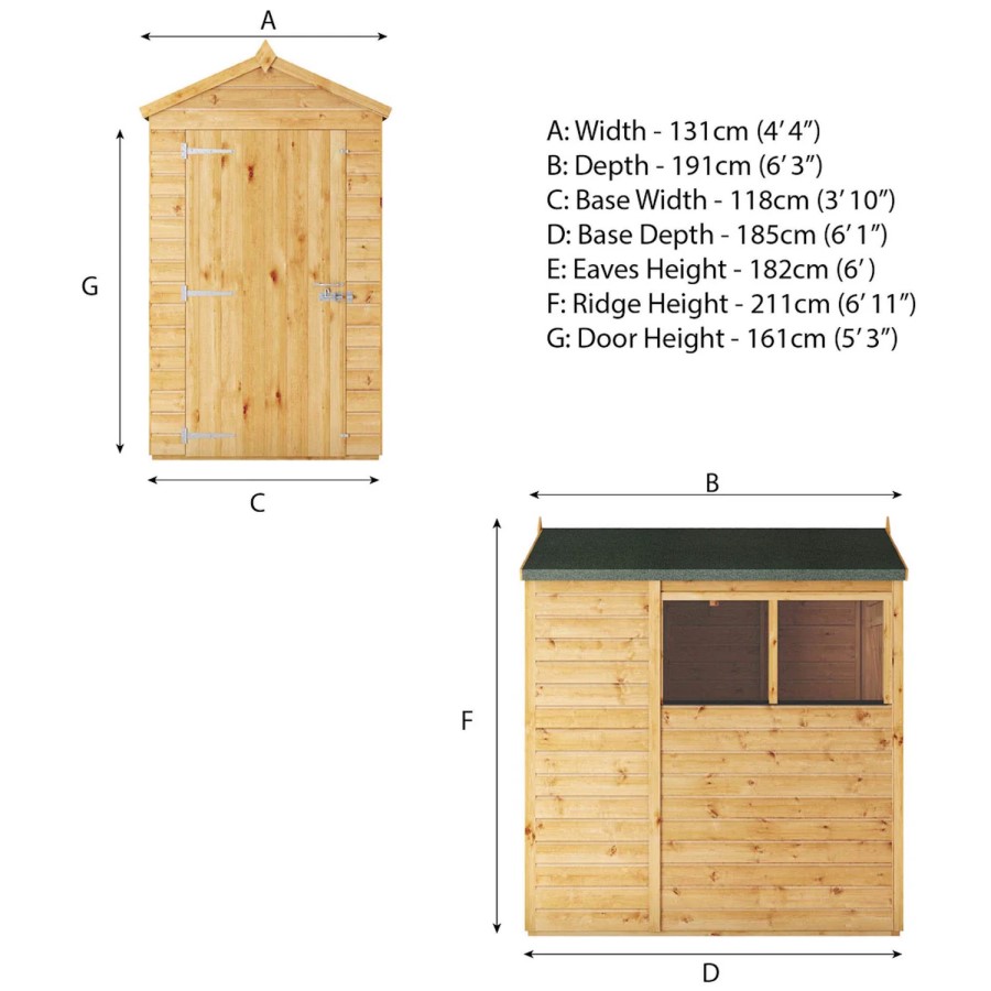 Mercia 6 x 4 Woodsman Shiplap Apex Shed