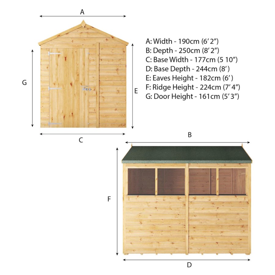 Mercia 8 x 6 Woodsman Shiplap Apex Shed