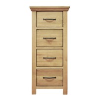 Chester Oak 4 Drawer Narrow Chest