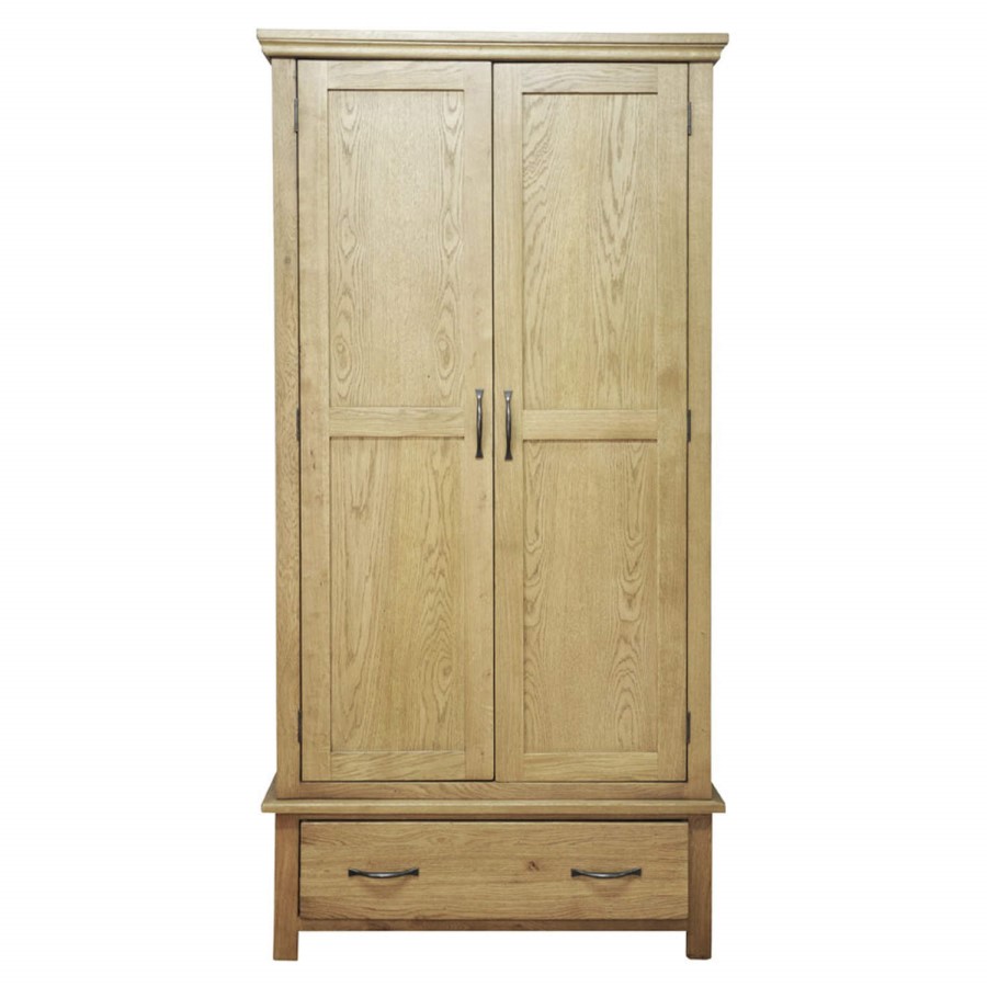 GRADE A2 - Chester Oak Combination Wardrobe