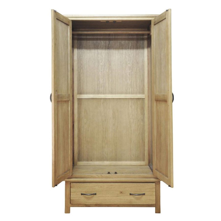 GRADE A2 - Chester Oak Combination Wardrobe