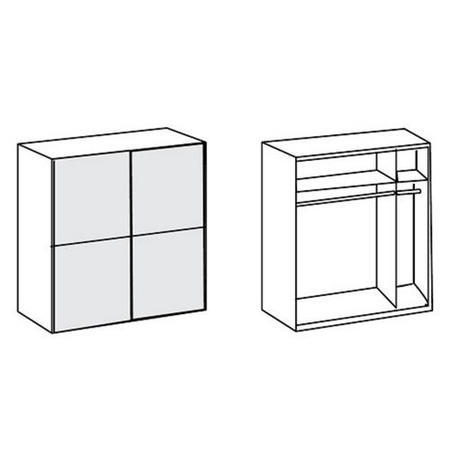 Evoque Sliding Mirrored Wardrobe in Lava Grey