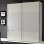 Evoque Sliding Wardrobe in White with White Glass