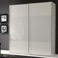 Evoque Sliding Wardrobe in White with White Glass