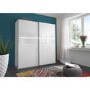 Evoque LED Sliding Door Wardrobe With White Glass Feature