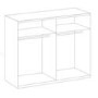 Evoque Oak Effect Sliding Wardrobe with Curved Glass Insert