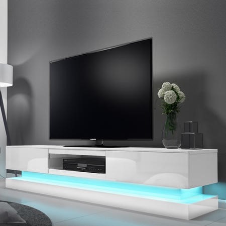 GRADE A2 - Evoque LED White High gloss TV Unit with Lower ...