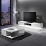 GRADE A1 - Evoque LED White High gloss TV Unit with Lower Lighting