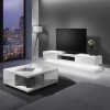 GRADE A2 - Evoque Large White High Gloss TV Unit with Lower LED Lighting
