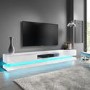 GRADE A1 - Extra Large White Gloss TV Stand with LEDs- TV's up to 70" - Evoque