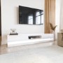 Wide White Gloss TV Stand with Storage & LEDs - TV's up to 70" - Evoque