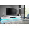 GRADE A1 - Extra Large White Gloss TV Stand with LEDs- TV&#39;s up to 83&quot; - Evoque