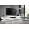 GRADE A1 - Extra Large White Gloss TV Stand with LEDs- TV&#39;s up to 83&quot; - Evoque