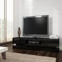GRADE A1 - Evoque Black High Gloss TV Unit with Lower LED Lighting 