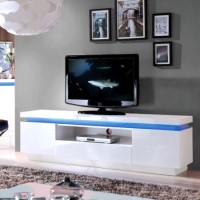 GRADE A1 - Evoque Colour Effects White High Gloss TV Unit