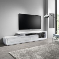 GRADE A1 - Evoque XL White High Gloss TV Unit with 2 Touch Open Drawers