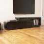 GRADE A2 - Evoque Geometric TV Unit in Black High Gloss with Touch Open Drawers 