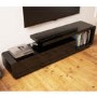 GRADE A2 - Evoque Geometric TV Unit in Black High Gloss with Touch Open Drawers 
