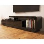 GRADE A2 - Evoque Geometric TV Unit in Black High Gloss with Touch Open Drawers 