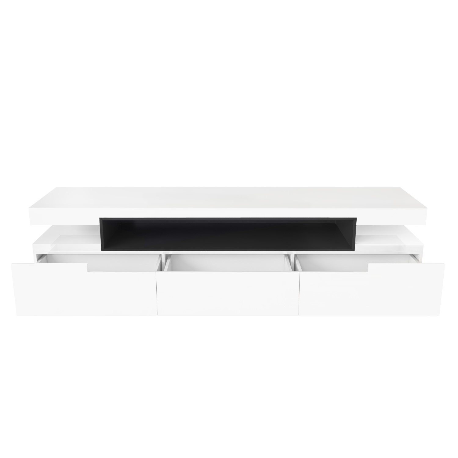 GRADE A2 Large White Gloss TV Unit with Storage TV's up to 83" Harlow Furniture123