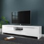 White High Gloss TV Unit Stand with LED Lighting TVs up to 70 inch - Evoque