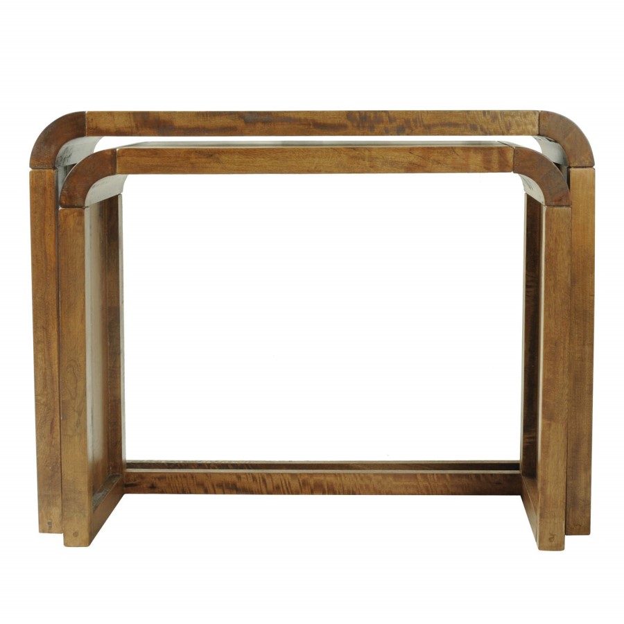 Signature North Retro Solid Wood Set of 2 Console Tables