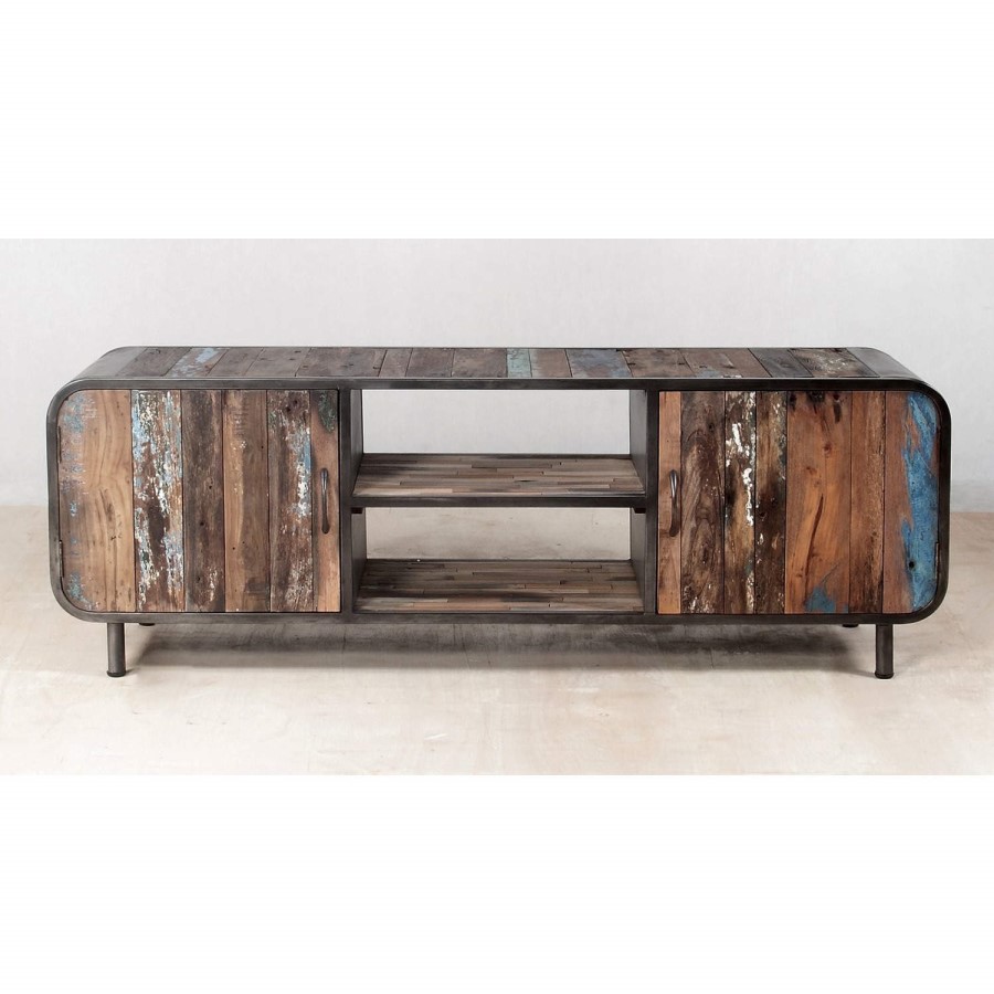 GRADE A1 - Signature North Retro Reclaimed Wood TV Cabinet