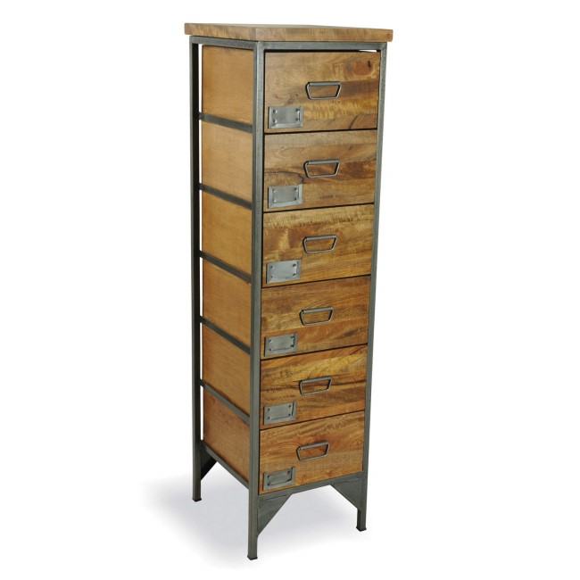 Signature North Industrial 6 Drawer Tall Chest of Drawers- Aidan Loft