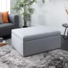 Single Foldaway Bed in a Box with Mattress in Grey Linen - Aspire