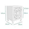 GRADE A2 - Fraya White Bedside Table with Hand Carved Detail