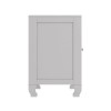 Fraya Pale Grey Bedside Table with Hand Carved Detail