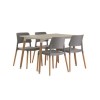 LPD Fraser White Dining Table With 4 Grey Chairs 