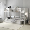 FRD001 White Bunk Bed with Storage Shelves - Freddie