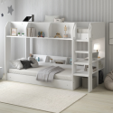 FRD001 White Bunk Bed with Storage Shelves - Freddie