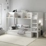 White Bunk Bed with Storage Shelves - Freddie