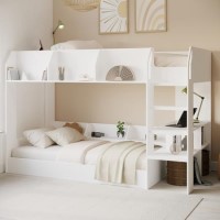 ONLY OPENED - White Bunk Bed with Storage Shelves - Freddie