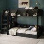 Black Bunk Bed with Storage Shelves - Freddie