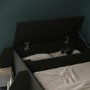 Black Bunk Bed with Storage Shelves - Freddie