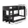 Black Bunk Bed with Storage Shelves - Freddie