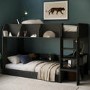 Black Bunk Bed with Storage Shelves - Freddie