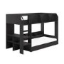 Black Bunk Bed with Storage Shelves - Freddie